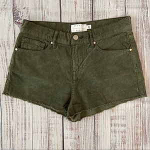 Kendall + Kylie Dark Olive Corduroy Shorts.  Size 25
